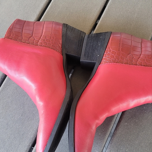 CIRCUS SAM EDELMAN Red Highland Studded Ankle Booties - Picture 2 of 6